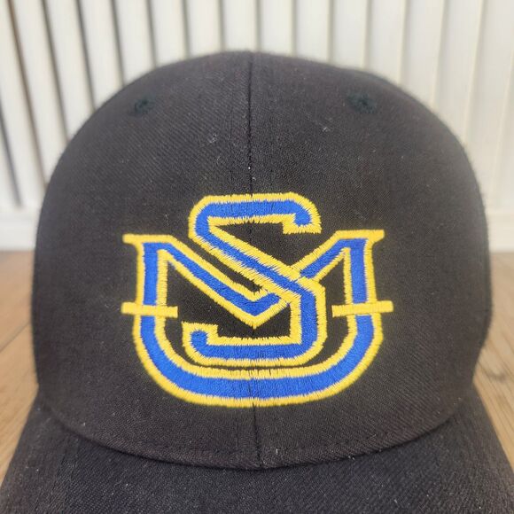 VTG MSU Montana State Bobcats Richardson Pro Model Wool Size 7.5 Hat Cap Black - Picture 3 of 11